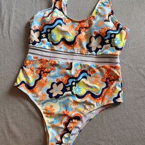 Shein multicolour one piece swim suit